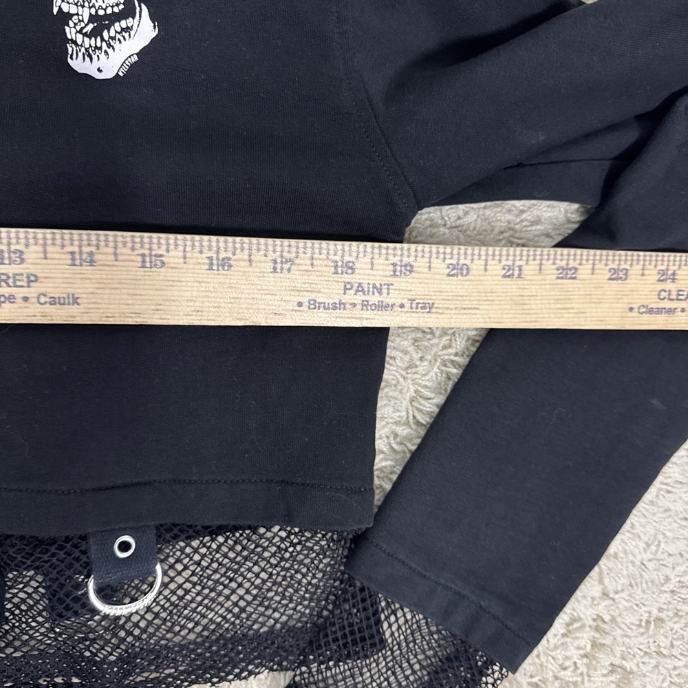 Killstar Black Long Sleeve Cropped I Don't Care Hoodie Womens XS Goth Emo Witchy - Picture 9 of 11